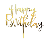 Dekoration Happy Birthday Topper – Gold, nicht essbares Acryl, perfekt für Kuchen