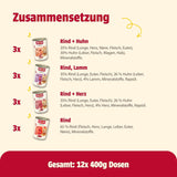 animonda Carny Adult Savory Variety (12 x 400 g), Nassfutter für ausgewachsene Katzen, Nassfutter mit 100 % Frischfleischzutaten, getreidefrei und zuckerfrei