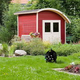 Relaxdays Schlauchtrommel, für 30 m 1/2" Schlauch, Stahl, Kunststoff, Schlauchhalter, HL: 38 x 42 x 31 cm, schwarz-grau