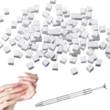 100 Stück Nail Art Schwamm mit Metallgreifer, Sponge Brush Applicator, Sponge Nagel Pinsel, Maniküre Zubehör für Nägel, um eine Varaudzen von Gradient Nail Art Patterns zu erstellen