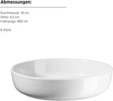 MÄSER, Serie Navina, Geschirrset für 6 Personen, weißes Porzellangeschirr, zeitlos, Porzellan, weiß