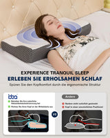 IDEA Kissen, ergonomisches orthopädisches Kissen gegen Nackenschmerzen, Memory-Schaum-Kissen für Seiten-, Rücken- und Bauchschläfer, Anti-Schnarch-Kissen für Männer und Frauen (62 x 34,5 x 12/8 cm). Orthopädische Nackenkissen von Naty Shop