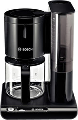 Bosch Styline TKA8013 Filter-Espressomaschine, Aromasensor, 1,25 l Aroma-Einmachglaskaraffe, 10–15 Tassen, automatische Abschaltung, Entkalkungssystem, Anti-Tropf-System, rotierender Filterhalter, 1160 W, Schwarz