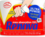 Küchenrollen Renova Renova Ultrapower | 24 XXL-Rollen = 60 Standardrollen | 3 extrem saugfähige und äußerst widerstandsfähige Schichten | Fsc-zertifiziertes Papier