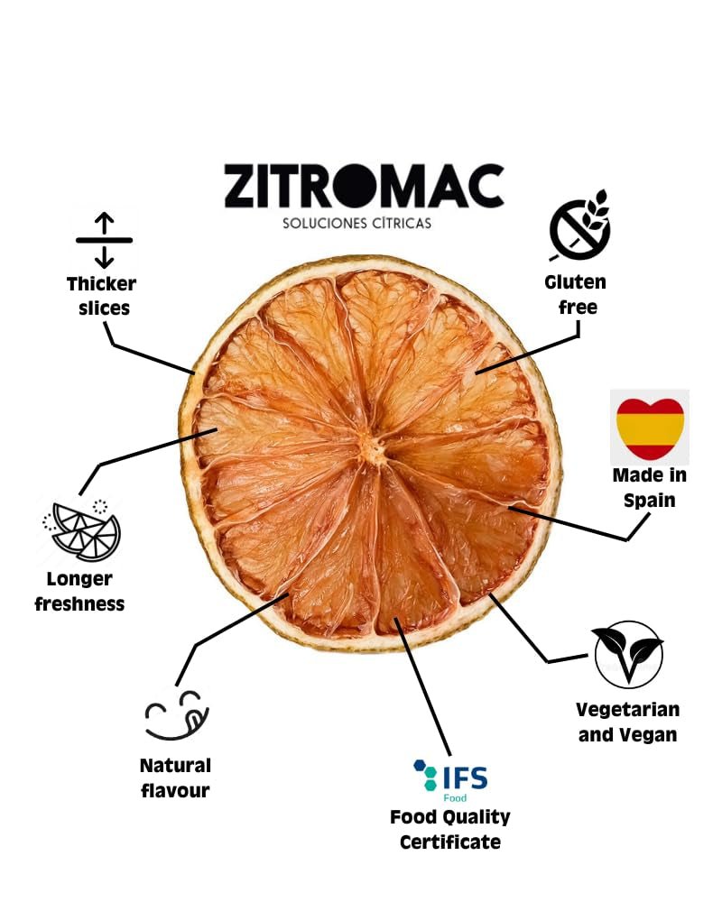 90g getrocknete Zitronenscheiben|Trockenfrüchte zur Cocktaildekoration|getrocknete Zitrone als Dekoration für Weihnachten, Backen, Getränke, Gin, Glühwein, Tee|100% natürliche Qualitätszitronen ohne Zucker Naty Shop Dehydrierte Produkte