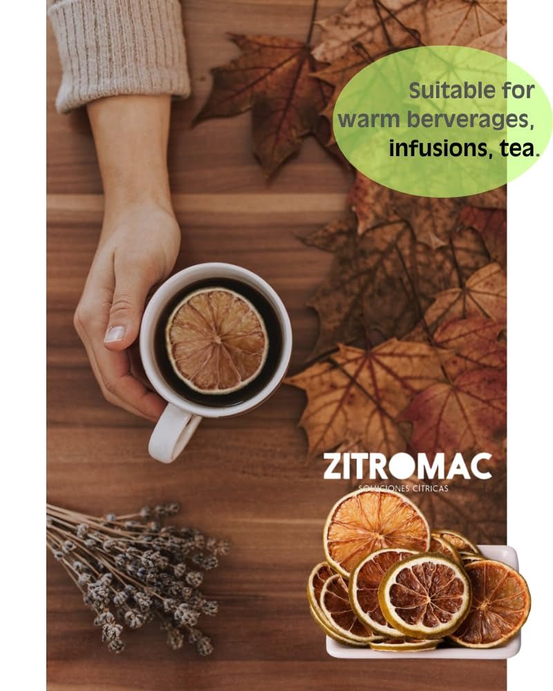 90g getrocknete Zitronenscheiben|Trockenfrüchte zur Cocktaildekoration|getrocknete Zitrone als Dekoration für Weihnachten, Backen, Getränke, Gin, Glühwein, Tee|100% natürliche Qualitätszitronen ohne Zucker Naty Shop Dehydrierte Produkte