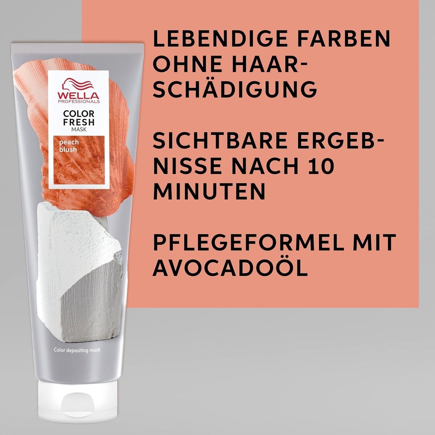 Wella Professionals Color Fresh Mask Peach Blush – Haarkur zur Revitalisierung und Veränderung der Haarfarbe – pflegender Farbton mit Avocadoöl – für blondes und aufgehelltes Haar – 150 ml Naty Shop Haarmaske