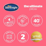 Silentnight Ultimate Pillow – weiches und stützendes Bettkissen mit Pinsonic Soft Touch Luxus-Steppbezug, maschinenwaschbar und hypoallergen für Rücken- und Seitenschläfer, 1 Stück Naty Shop Standard-Kissen