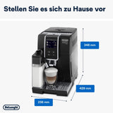 De'Longhi Dinamica Plus ECAM 370.70.B Vollautomatische Espressomaschine mit LatteCrema-Milch-, Cappuccino- und Espressosystem, 3,5 Zoll TFT-Farb-Touchscreen und App-Steuerung, Kaffeefunktion, schwarz