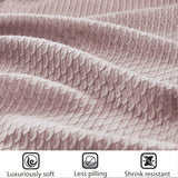 Madison Park, 100 % ägyptische Baumwolle, atmungsaktive Bettdecke, Premium-Strick, Luxus-Saison, leichter Bezug für Bett, Sofa und Couch, Doppelbett/Queensize-Bett, Rosa, Naty Shop Bettdecken und Steppdecken