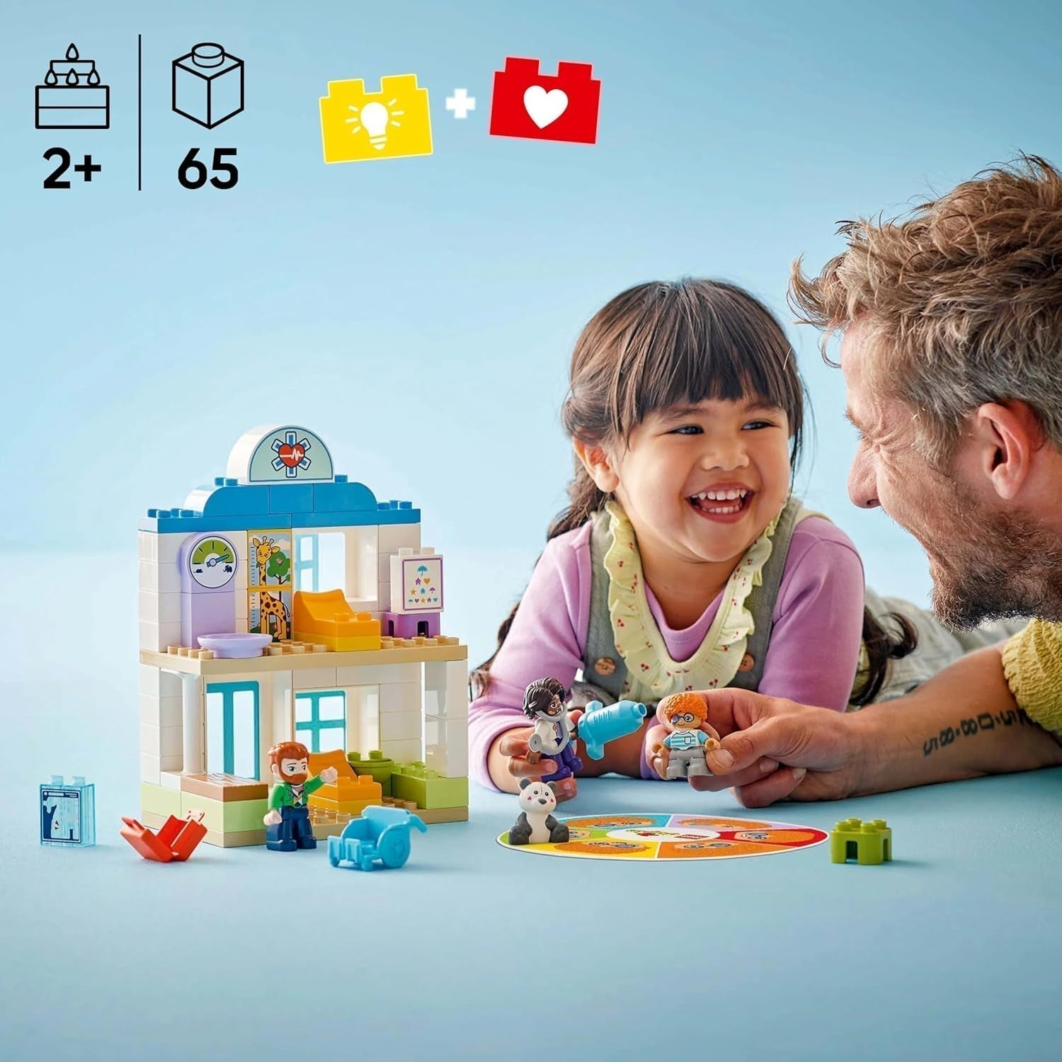 LEGO DUPLO Town Erster Arztbesuch, Bauspielzeug, Spielset zur Förderung der Feinmotorik, Geschenk für Kleinkinder ab 2 Jahren, Lernspielzeug, Krankenhaus-Rollenspiel 10449 Bausets Besuche den LEGO-Store
