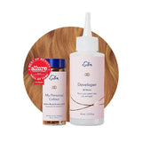 Permanentes Haarfarben-Set, 100 % Grauabdeckung, Heimfärbung, 0 % Ammoniak-Haarfärbemittel, mehrdimensionale Haarfärbemittel, professionelle Haarfärbemittel, Naty Shop Haarfärbemittel, Mittelblond, Erdbeere, 8 g