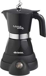 Ariete 1358 Moka Aroma, Elektrische Espressomaschine, 480 W, 2/4 Espressotassen, Schwarz