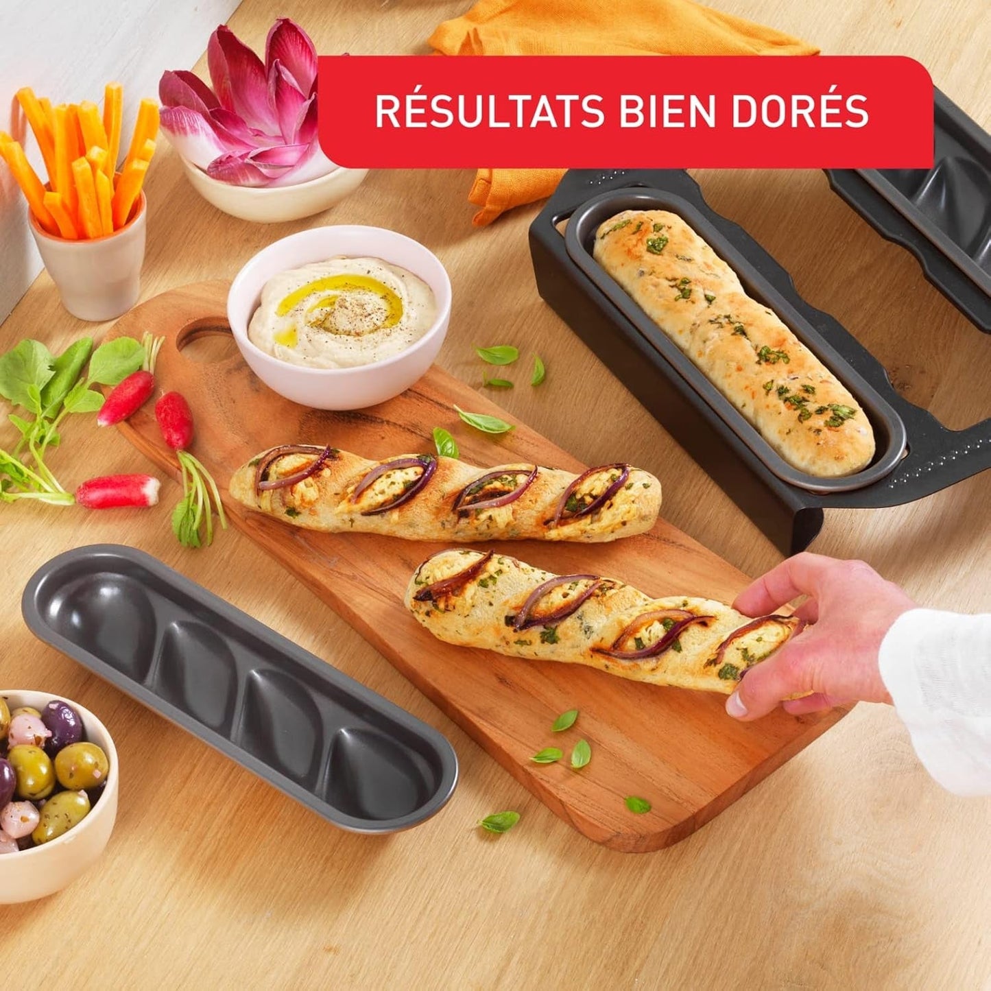 Tefal Creabake J3089304 3 Stück Brioche-Backform Antihaft-Beschichtung, Leicht Entnehmbar, Stapelbar, Einfache Ausstellung, Backform Formen und Backbleche Naty Shop