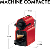Krups Nespresso Inissia Espressomaschine – kompakte Espressomaschine für Kaffeekapseln, 19 bar Druck, schnelles Aufheizen in 25 Sekunden, Energiesparfunktion, 0,7 l Wassertank, rot, Modell YY5506FD