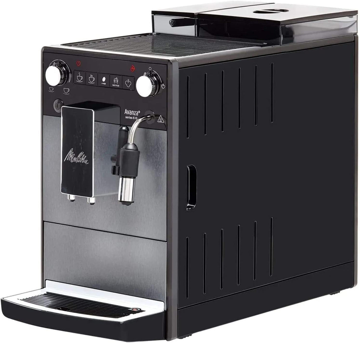 Melitta Avanza – Espressovollautomat mit Milchsystem, Espressomaschine mit Mahlwerk und extra großem Wassertank (1,5 l) für z.B. Cappuccino oder Espresso, Mystic Titan