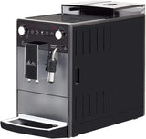 Melitta Avanza – Espressovollautomat mit Milchsystem, Espressomaschine mit Mahlwerk und extra großem Wassertank (1,5 l) für z.B. Cappuccino oder Espresso, Mystic Titan