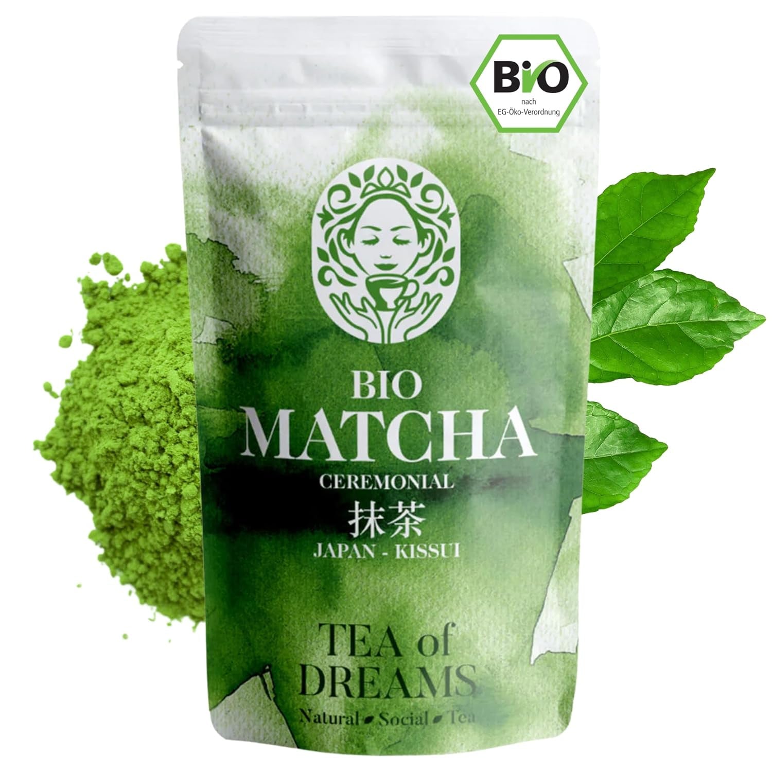 Bio-Matcha-Pulver für Tee und Matcha Latte – Premium-Zeremonienqualität aus Japan – Original Kissui-Grüntee – 30 g