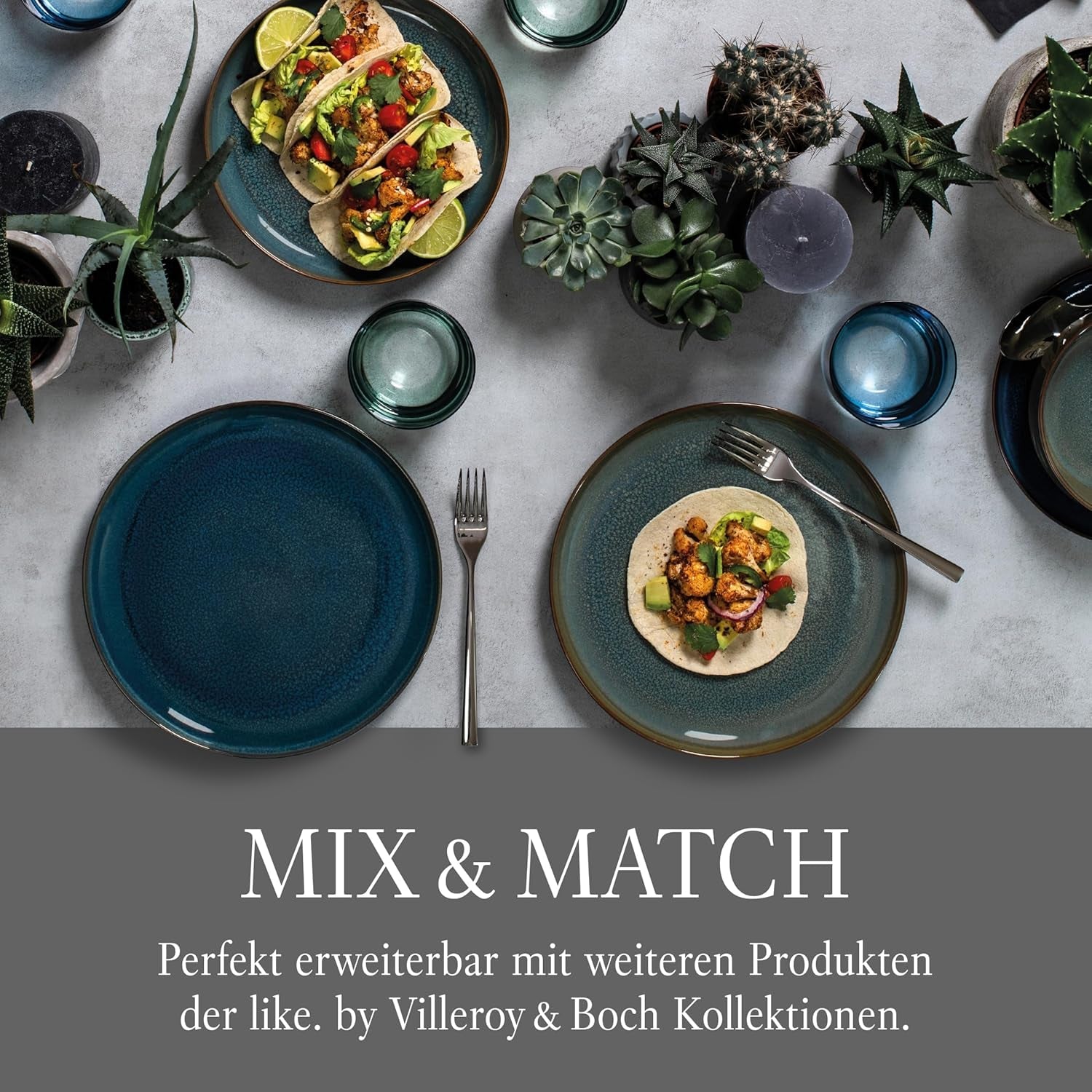 Crafted Breeze Geschirrset von Villeroy & Boch, 4-teilig, für 2, grün