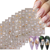 GZMAYUEN 12 Farben Französische Nagelaufkleber, 3D-Nagelaufkleber mit französischem Farbverlauf, selbstklebendes Nageldesign, Nagelzubehör