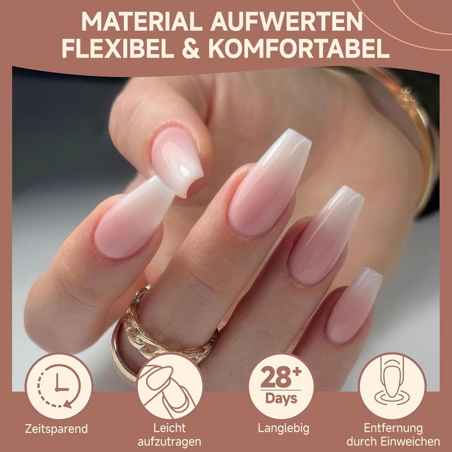 Ballerina-Gel-Nagelspitzen, 216 Stück, 12 Größen, weiche Gel-Nagelspitzen, vollständige Abdeckung, Nagelverlängerungs-Set, halbmatt, DIY, Heimkunst