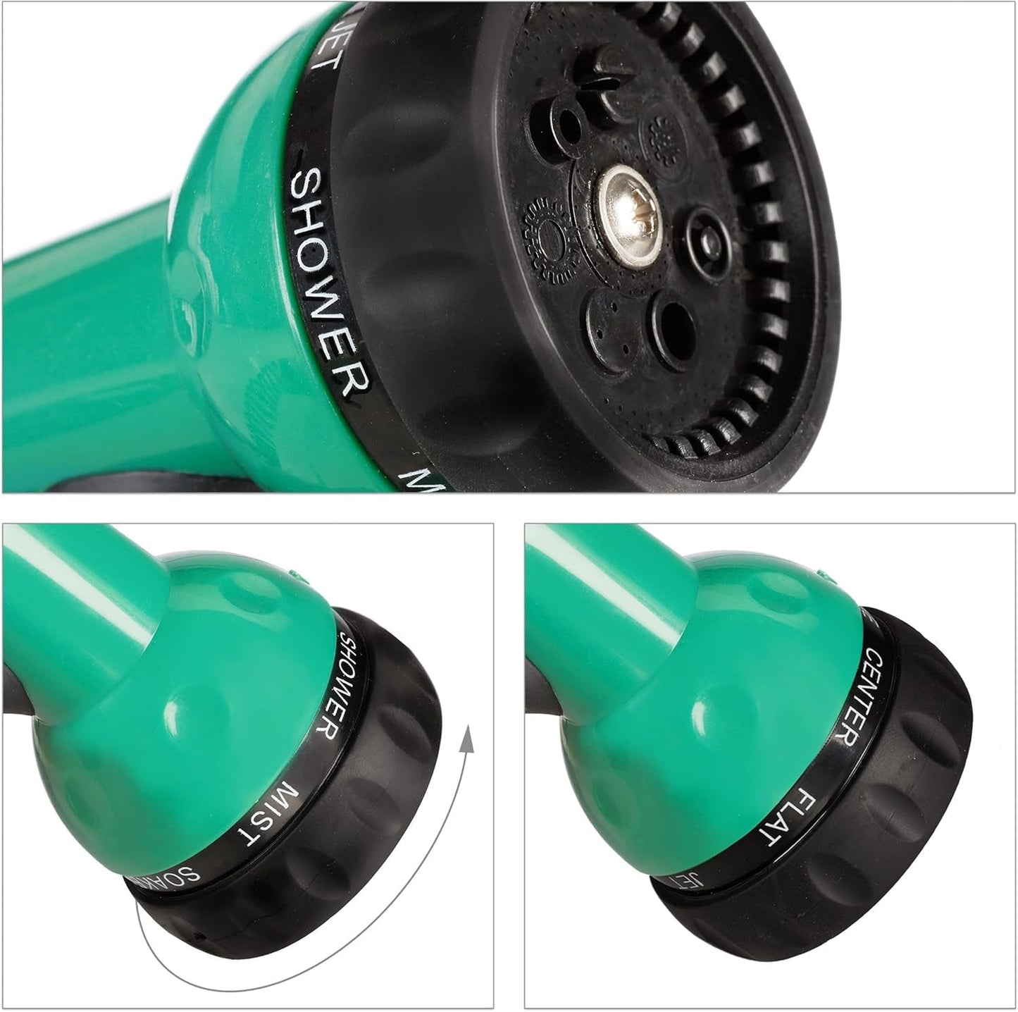 Relaxdays Spiralschlauch, ausziehbar bis 20 m, flexibler Gartenschlauch mit Wassersprüher, 7 Sprühmuster, grün