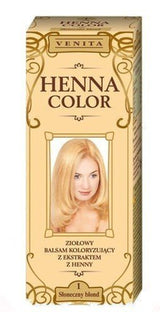 Henna-Farbe 111, natürlicher Conditioner für blondes Haar, Haarfarbe, natürlicher Haarfärbeeffekt, Henna-Öko-Haarfärbemittel, Naty Shop, Hellblond, 75 ml (1 Packung)