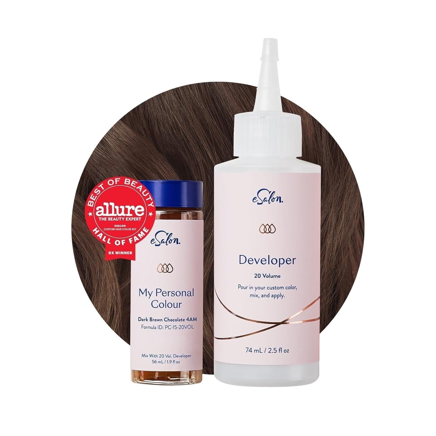 Permanentes Haarfärbeset, 100 % Grauabdeckung, Heimfärbung, 0 % Ammoniak-Haarfärbemittel, multidimensionale Haarfärbemittel, professionelle Haarfärbemittel, Naty Shop Schokoladen-Dunkelbraun-Haarfärbemittel 4Am