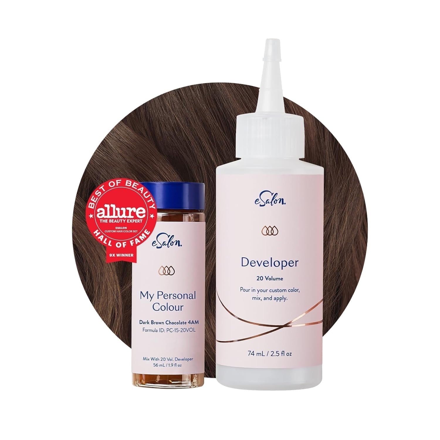 Permanentes Haarfärbeset, 100 % Grauabdeckung, Heimfärbung, 0 % Ammoniak-Haarfärbemittel, multidimensionale Haarfärbemittel, professionelle Haarfärbemittel, Naty Shop Schokoladen-Dunkelbraun-Haarfärbemittel 4Am