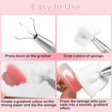 100 Stück Latexfrei Nailart Schwämme, Ombre Nagelschwammpinsel, Nagelschwamm Mit Metallgreifer 100 Blatt Nailart-Mischpapier Ausstellungsbox, Maniküre Schwamm Applikator Für Farbverlauf Nailart