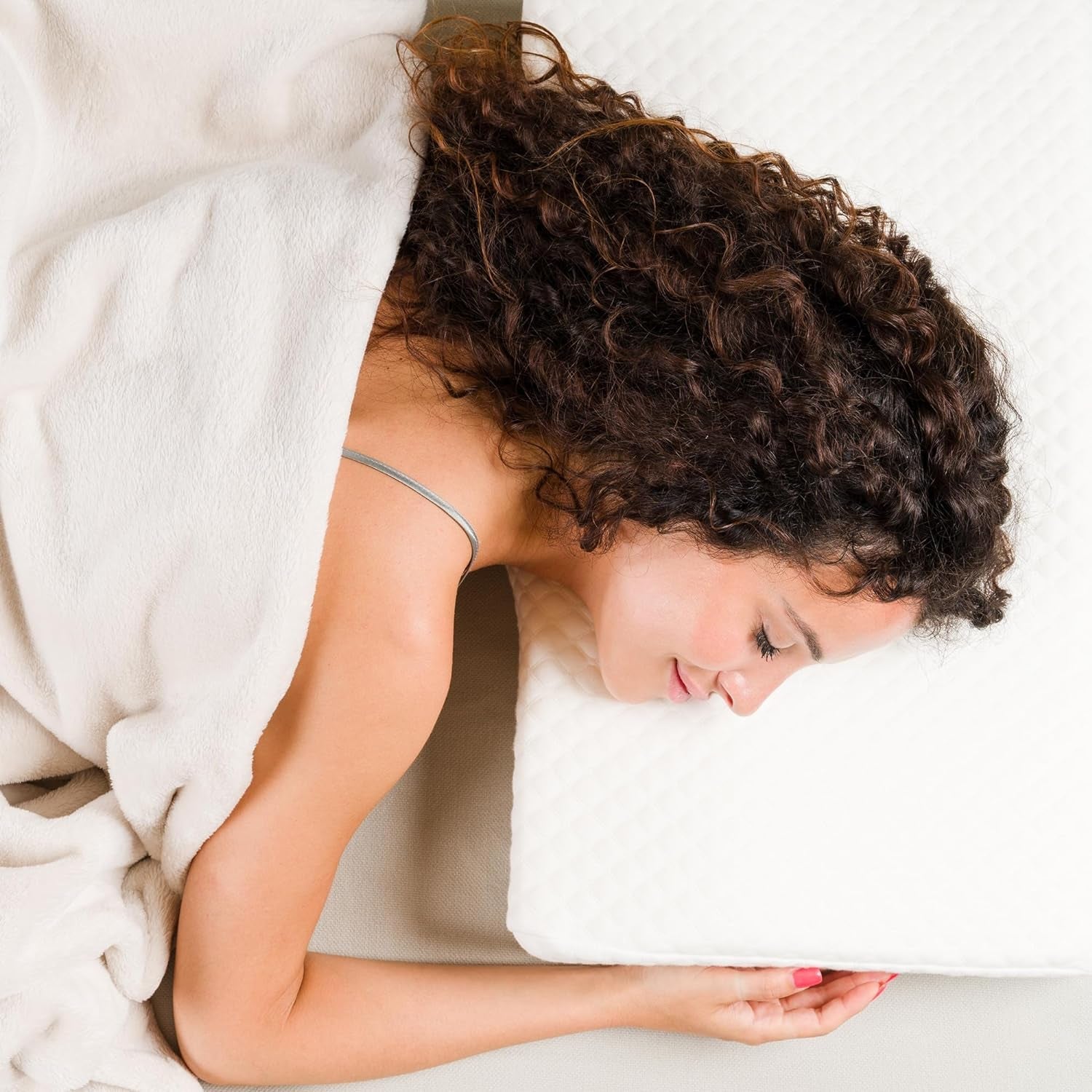 Nackenstütze, höhenverstellbares Memory-Schaum-Kissen, orthopädisches und ergonomisches Bettkissen, Kissen zur Linderung von Nackenschmerzen, Nackenstütze und Anti-Schnarchen, waschbares Polyes. Cap Cervical orthopädische Kissen Naty Shop