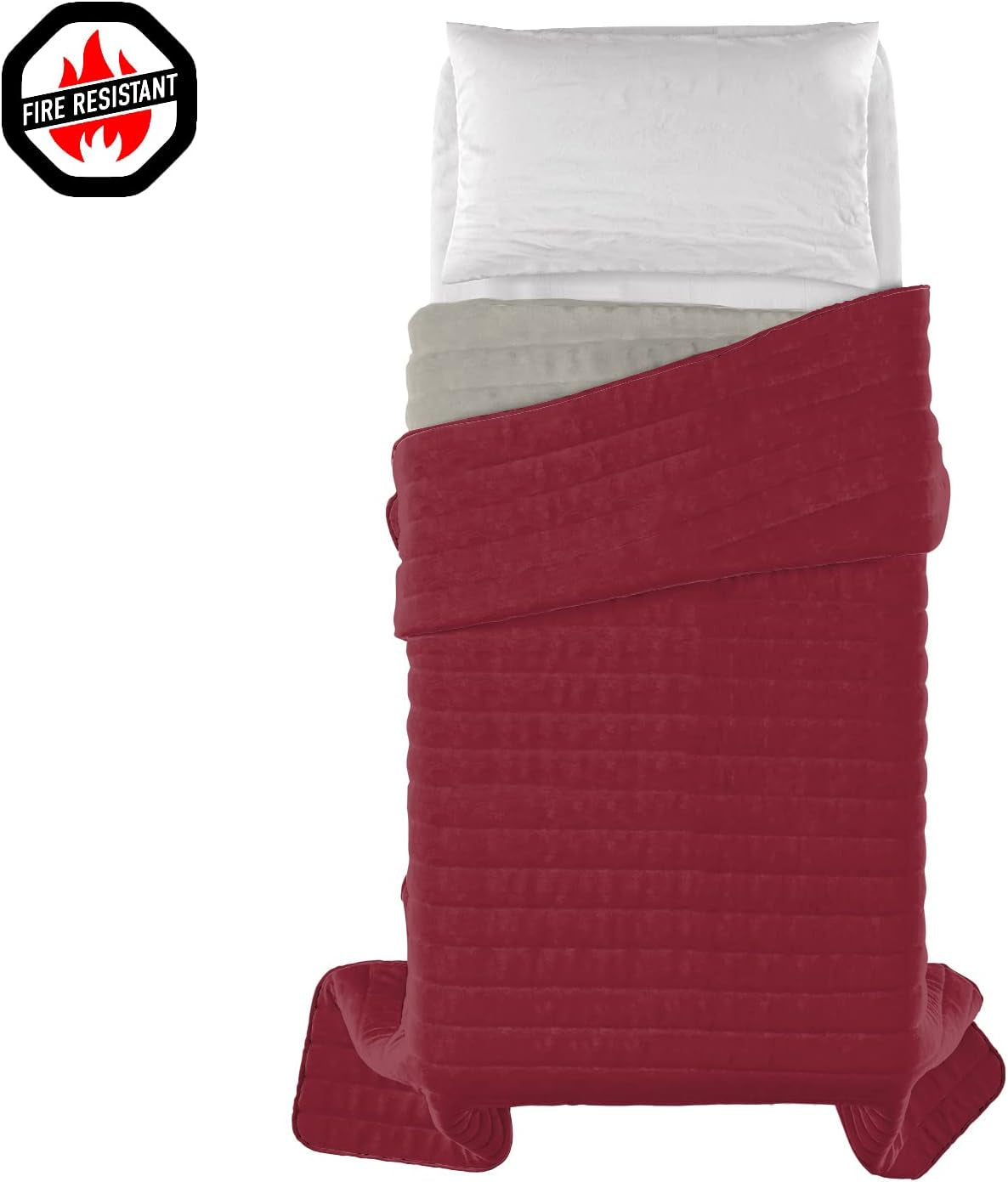 Sommerdecke aus italienischem Leinen, feuerfest, Mikrofaser, zweifarbig, Bordeaux/Hellgrau, 170 x 270 cm Steppdecken und Steppdecken Naty Shop