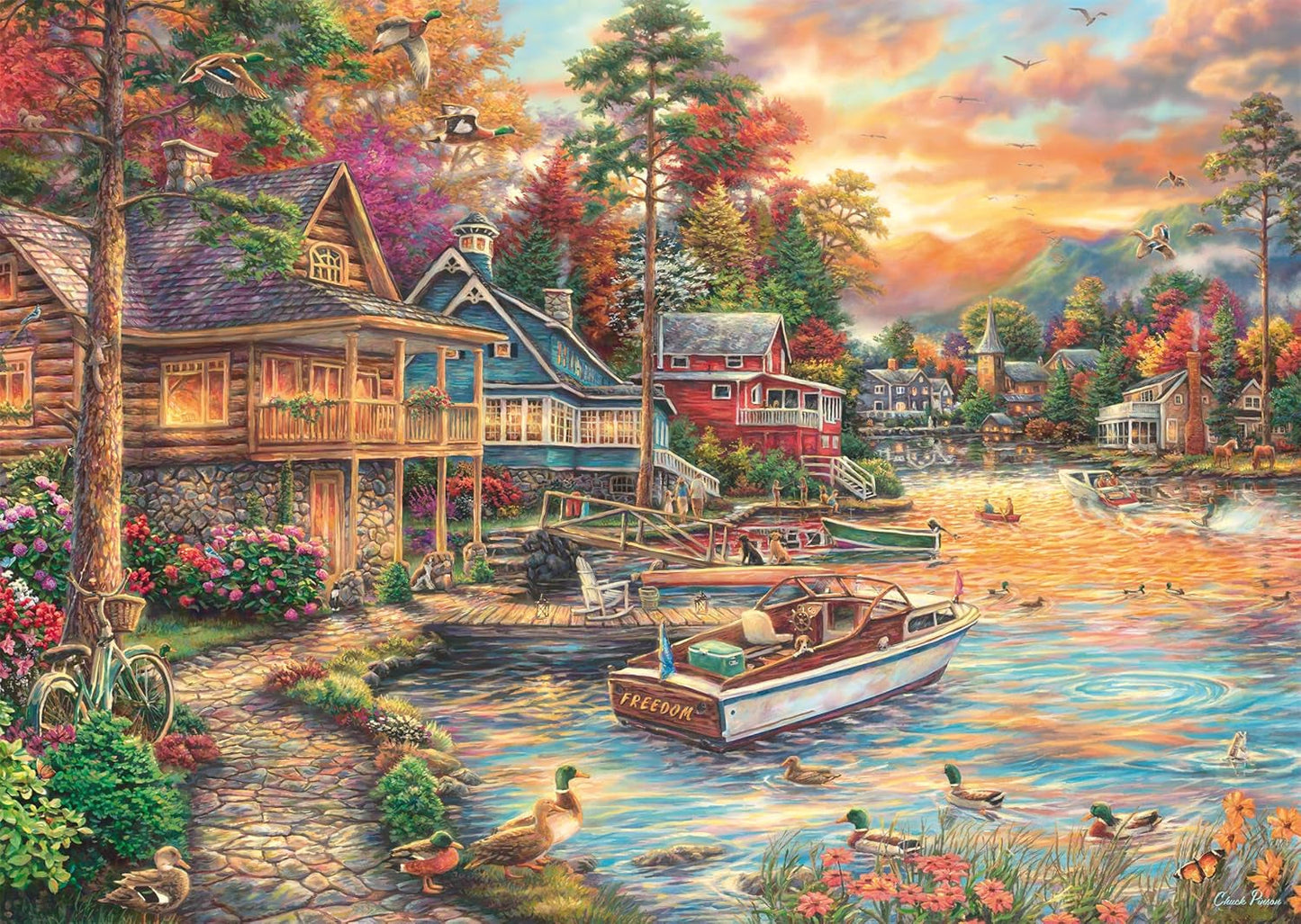 Schmidt Spiele 58553 Chuck Pinson, Shore in the Evening Gold, Puzzle 1000 Teile Puzzle Naty Shop