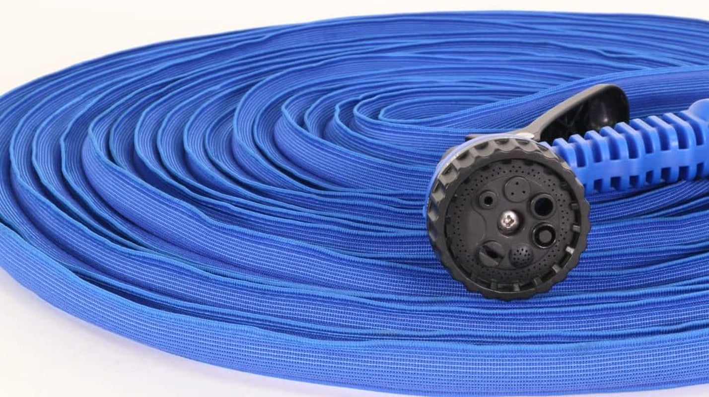Goodyear – 30 m flexibler, verdrehungsfreier und leichter 3-lagiger Gartenschlauch aus Latex und hochdichtem Textil, ½"- und ¾"-Schnellkupplungen + 7-Funktions-Spritzpistole