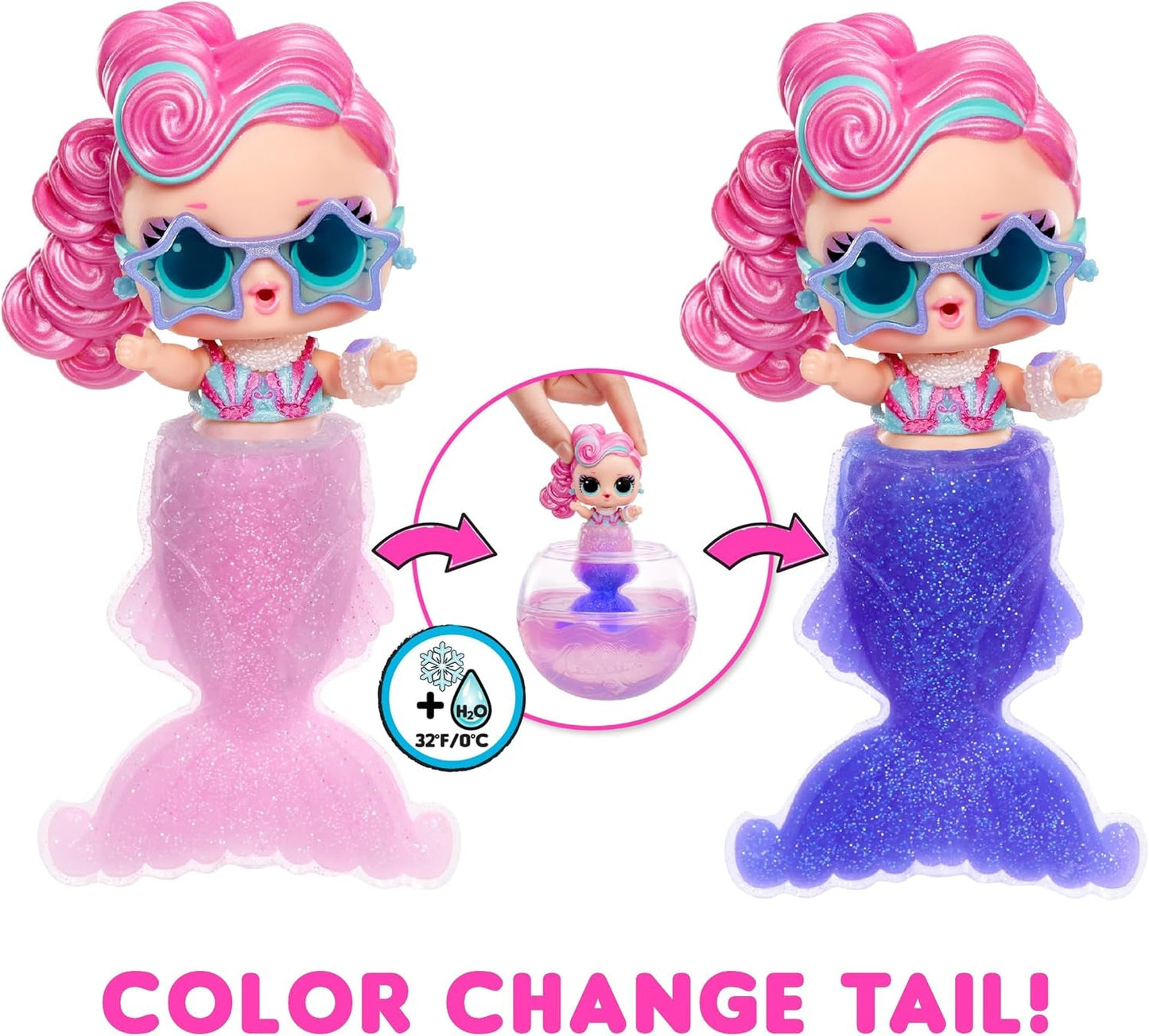 LOL Überraschung! Mermaids Tots – modische Mini-Puppen mit farbwechselnden Schwänzen – geeignet für Sammler, Mädchen und Jungen ab 4 Jahren