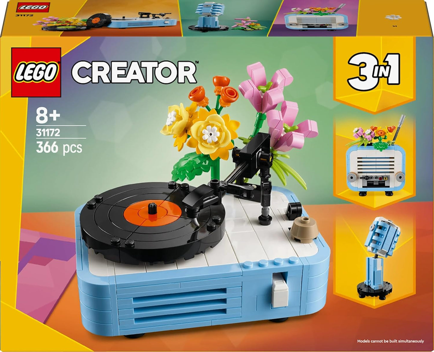LEGO Creator 3In1 Disc-Player mit Blumen – umwandelbares Spielzeug in ein Radio oder Mikrofon – Musikspielzeug für Kinder – kreative Geschenkidee für Mädchen und Jungen ab 8 Jahren 31172 Bausets Besuchen Sie den LEGO-Store