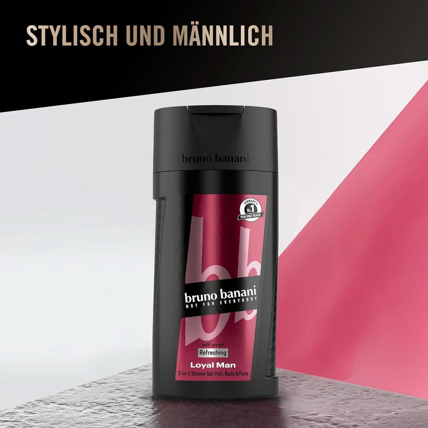 Bruno Banani Loyal Man 3 in 1 Duschgel für Körper, Haare und Gesicht, Männer, 250 ml Dusche und Bad Naty Shop