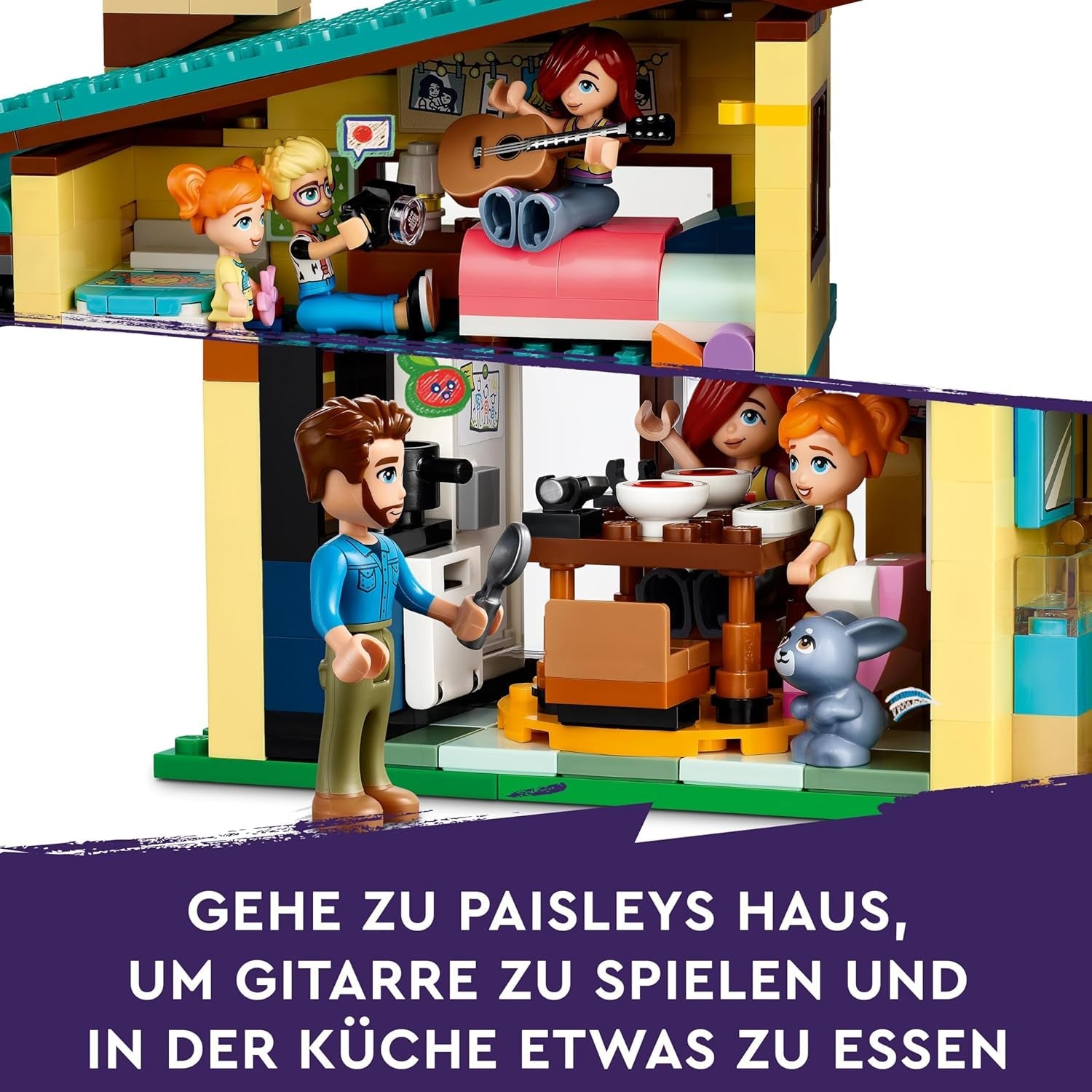 LEGO Friends Olly und Paisley Familienhaus, Puppenhaus mit Figuren und Zubehör, zweistöckiges Haus und Baumhaus-Set, kreatives Geschenk für Mädchen und Jungen ab 7 Jahren. 42620 Bausets. Besuchen Sie den LEGO-Store