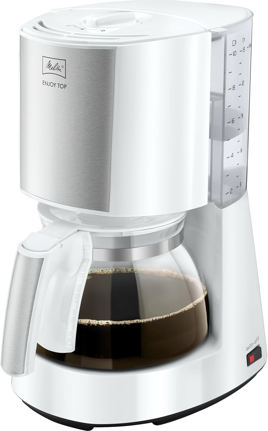 Melitta Enjoy Top Therm – Espressomaschine mit Filter und Thermokaraffe aus Edelstahl, für bis zu 10 Tassen Kaffee, Schwarz/Edelstahl