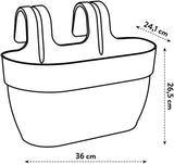 elho Vibia Campana Easy Hanger M 36 – Topf für Balkon und Außenbereich – Ø 36,0 x H 26,5 cm – Schwarz/Anthrazit