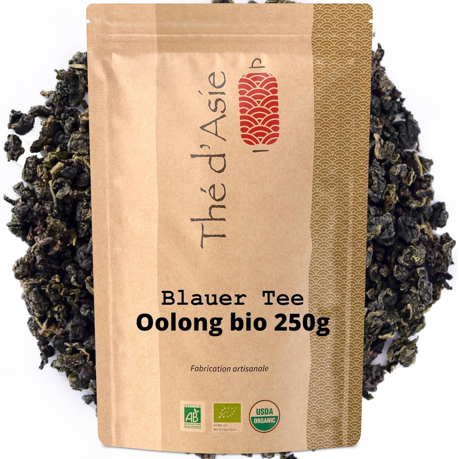 Khla – Bio-Oolong-Tee 100 g – Blauer Tee – natürlicher loser Tee – asiatischer Bio-Tee – lose und geschnitten – Kräuter- und Aufgusstee – aus China