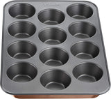 Tefal Airbake J2555014 Muffinform, Antihaftbeschichtung, Karbonstahl, Braun, 29 x 41 cm Formen und Bleche zum Backen Naty Shop