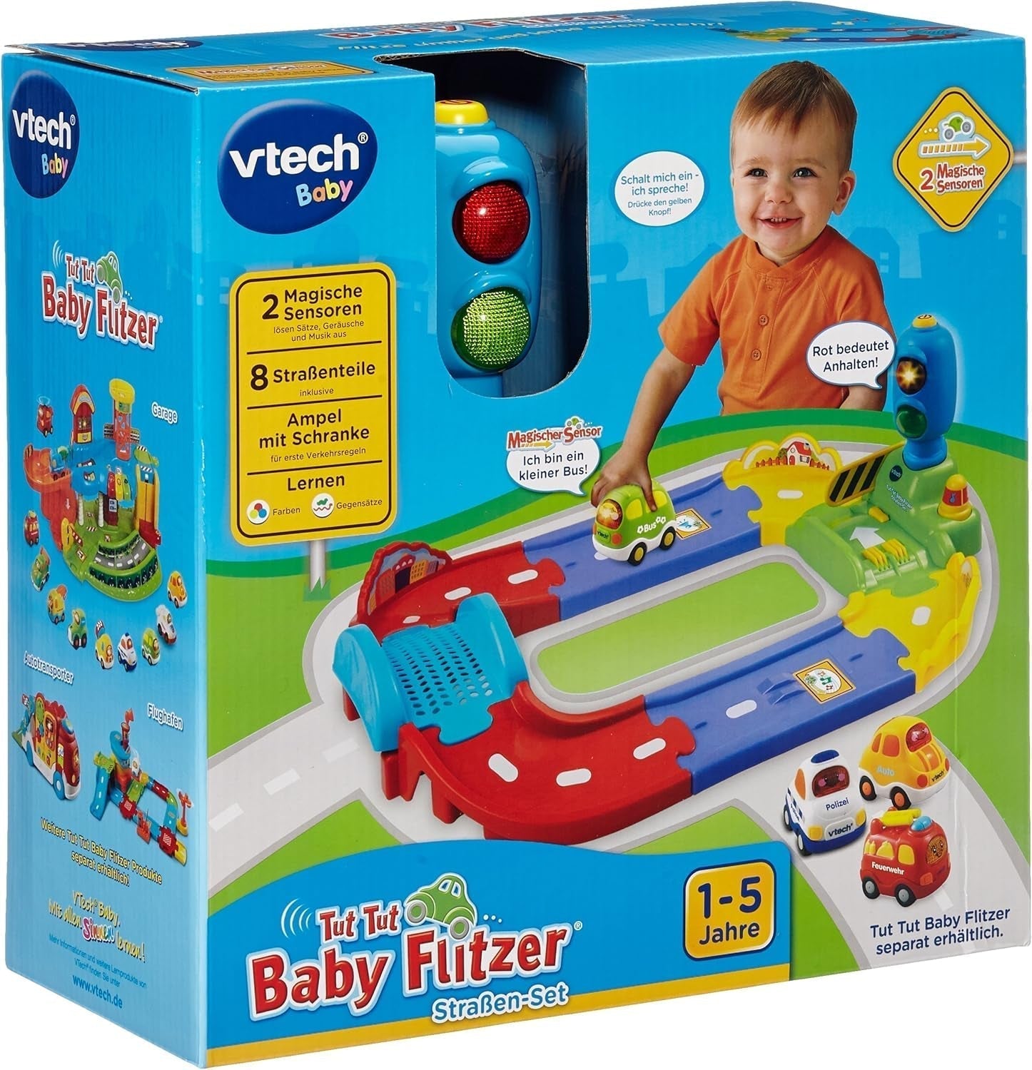 Baby 80-127804 – TUT TUT Baby Speedster – Straßenset & 80-517004 TUT TUT Baby Speedster Krankenwagenspielzeug für Kinder, mehrfarbig Bebe Toys Naty Shop