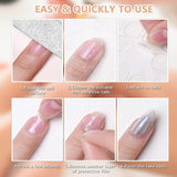 100 Stück Nagelkunst-Schablonen, Modellierschablonen, selbstklebend, mit 4 Blatt transparenten, selbstklebenden Nagelpads und 3 Nagelfeilen, Gel-Nagelverlängerungszubehör für künstliche Nägel