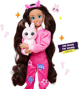 Simba 105953975 – Kawaii Hi Dress-Up Lucy Puppe (26 cm) – bewegliche Friseur-Modepuppe, Langhaar-Hasenpuppe und Zubehör, Spielzeug für Kinder ab 4 Jahren