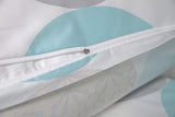 Bierbaum-Bettwäsche, Mako-Satin, entworfen in Deutschland, Modell 6383 Türkis 02, 155 x 220 cm + 80 x 80 cm, Komfortgröße. Betten und Decken. Besuchen Sie den Bierbaum-Store