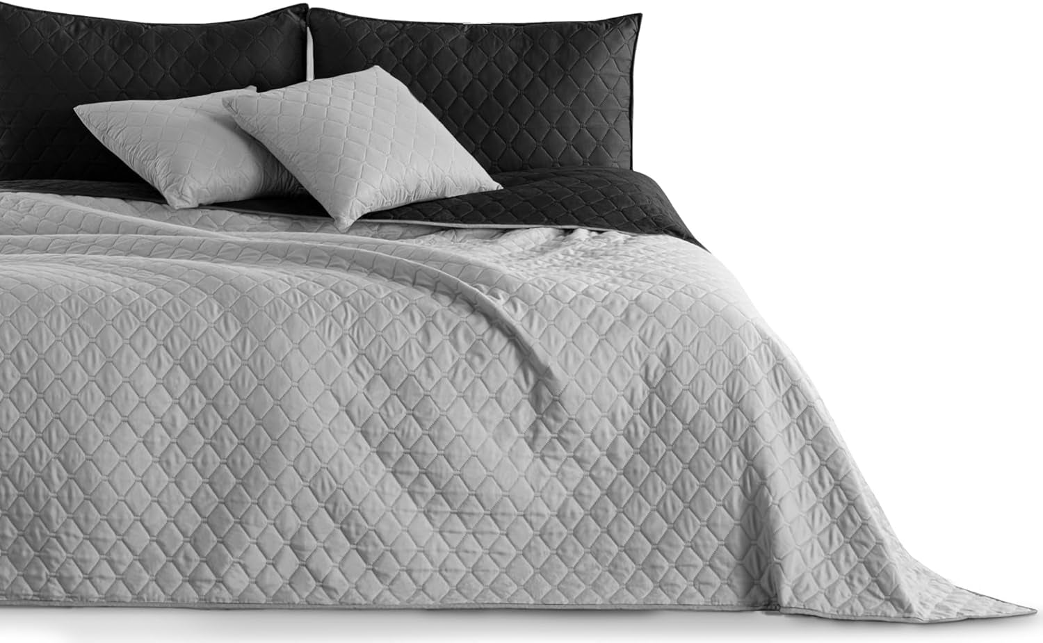 Decoking Tagesdecke 200 x 220 cm Graphit Anthrazit Silbergrau Zweiseitige Tagesdecke pflegeleicht Axel Beds and Blankets Besuchen Sie den DecoKing-Store Axel Silver Black 200 x 220 cm
