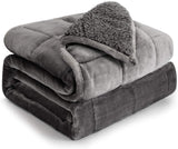 Schwere Bettdecken 152,4 x 203,2 Cottonblue schwere Bettdecken 6,8 kg, Queen-Size-Flanell, zotteliges Sherpa, schwere Bettdecke für Erwachsene, bequeme, gewichtete Decken zum Beruhigen und Entspannen, Grau, 48 x 72 15 Pfund