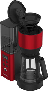 Digitale Espressomaschine mit Filter GRUNDIG KM8440, rot, 1000 W, 1,25 Liter
