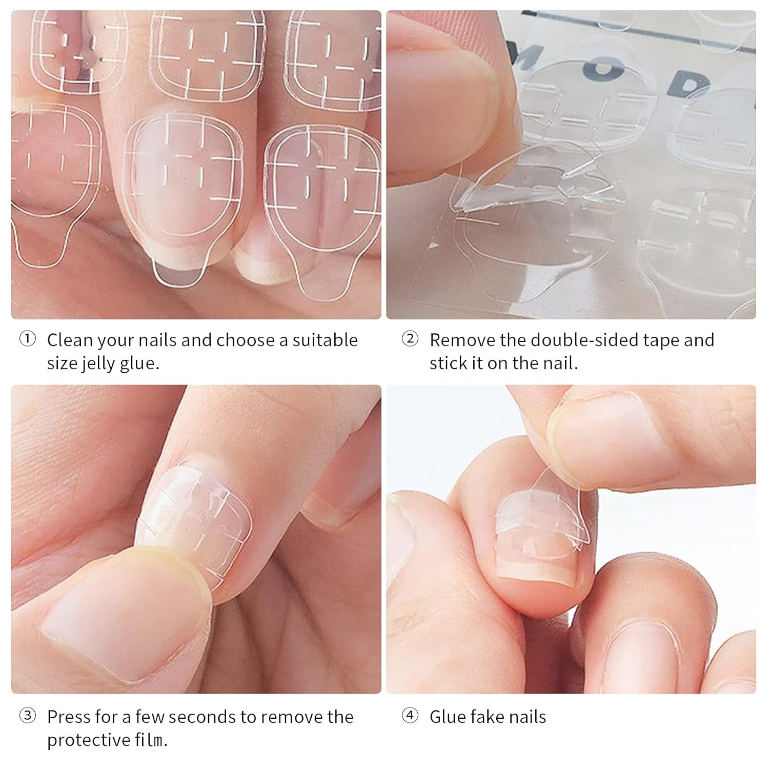 360 Stück transparente selbstklebende Nagelstreifen, Nagelkleber, doppelseitige selbstklebende Streifen, transparent, DIY-Maniküre-Dekoration